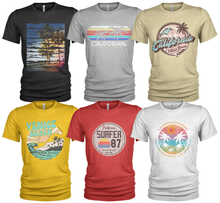 Load image into Gallery viewer, 6 Pack Men's Venice Beach California Cotton Crew Neck Casual T Shirts

