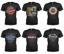 Load image into Gallery viewer, 6 Pack Men's Cotton Crew Neck Casual Raw &amp; Denim T Shirts
