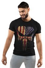 Load image into Gallery viewer, United States 1776 Military Grunge Punisher Skull Men's T Shirt
