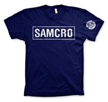 Load image into Gallery viewer, Sons Of Anarchy Navy Banner Samcro T-Shirt
